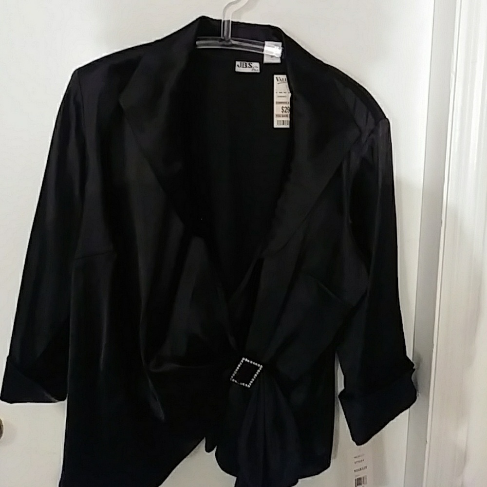 **Price drop** Gorgeous black satin wrap top